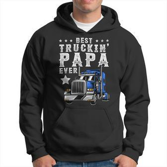 Trucker Trucking Papa Shirt Fathers Day Trucker Apparel Truck Driver Hoodie - Seseable