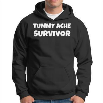 Tummy Ache Survivor Funny Adult & Funny Kids Tummy Ache Joke Hoodie - Thegiftio UK