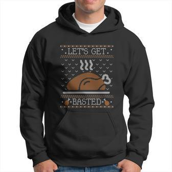 Ugly Thanksgiving Sweater Lets Get Basted Men Hoodie - Thegiftio UK