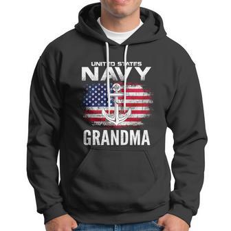 United States Vintage Navy With American Flag Grandma Gift Hoodie - Monsterry