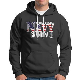 United States Vintage Navy With American Flag Grandpa Gift Great Gift Hoodie - Monsterry CA