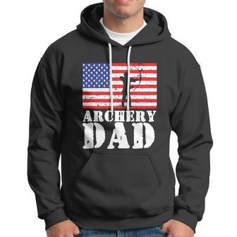 Usa American Distressed Flag Archery Dad Men Gift For Him Gift Hoodie - Monsterry UK