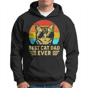 Vintage Best Cat Dad Ever Retro Fathers Day Gift For Cat Dad Men Hoodie - Thegiftio UK