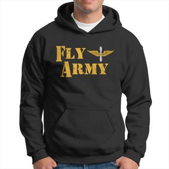 Vintage Fly Army Military Pilot Army Aviation Branch Hoodie - Thegiftio UK
