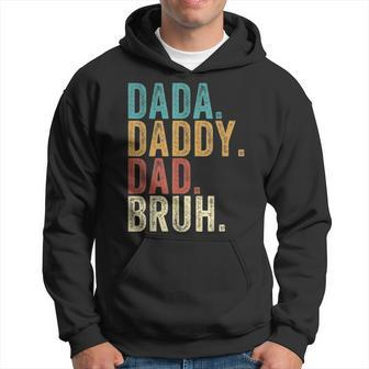 Vintage Retro Fathers Day Outfit Dada Daddy Dad Bruh Men Hoodie - Thegiftio UK