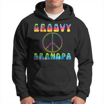 Vintage Tie Dye Peace Sign Groovy Grandpa Men Hoodie Graphic Print Hooded Sweatshirt - Thegiftio UK