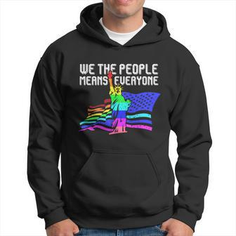 We The People Means Everyone Vintage Lgbt Gay Pride Flag Hoodie - Thegiftio UK