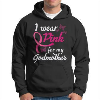 I Wear Pink For My Godmother For Breast Cancer Cute Men Hoodie - Thegiftio