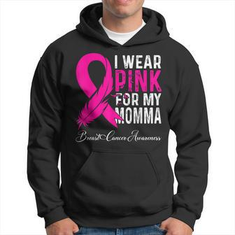 I Wear Pink For My Momma Breast Cancer Awareness Men Hoodie - Thegiftio UK