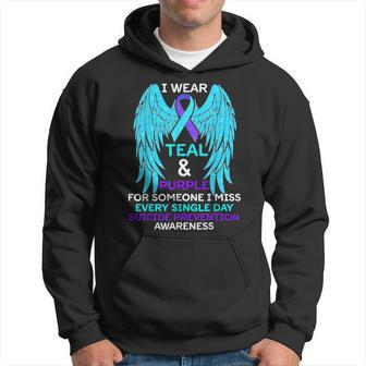 I Wear Teal And Purple For Someone Suicide Prevention Men Hoodie - Thegiftio UK