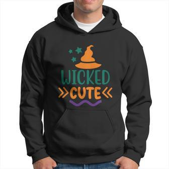 Wicked Cute Witch Hat Halloween Quote Graphic Design Printed Casual Daily Basic Hoodie - Thegiftio UK