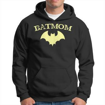 Womens Batmom Super Hero Proud Mom Halloween Costume Gift Men Hoodie Graphic Print Hooded Sweatshirt - Thegiftio UK