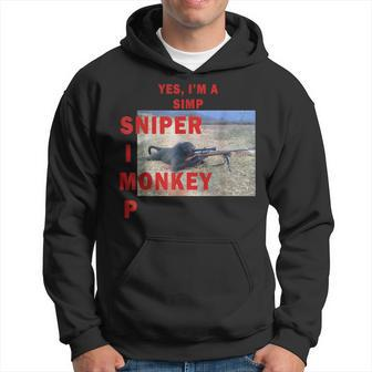 Yes Im A Simp Sniper I Monkey Funny Quote Hoodie - Thegiftio UK