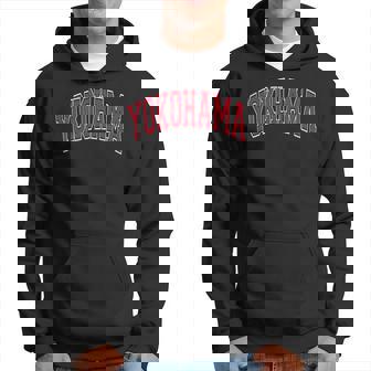 Yokohama Japan Varsity Style Red Text Men Hoodie - Thegiftio