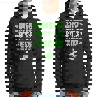 Zombies Dont Eat Veggies Funny Zombie Costume Halloween Hoodie - Thegiftio UK