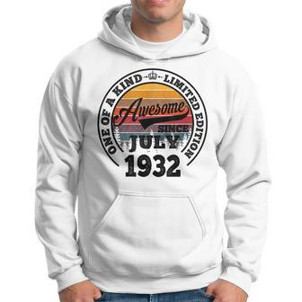 Awesome Since July 1932 90Th Birthday Gift 90 Years Old Men Hoodie Graphic Print Hooded Sweatshirt - Thegiftio UK