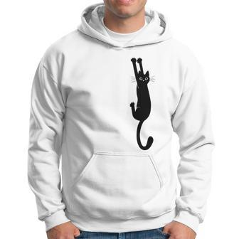 Black Cat Holding On T-Shirt Men Hoodie - Thegiftio UK