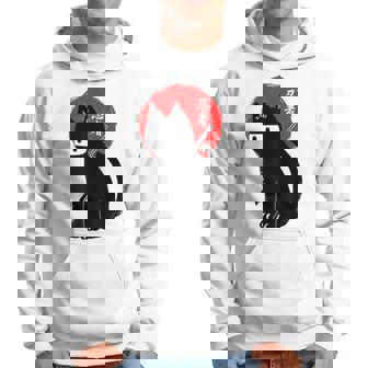 Black Kitten Ninja Cat Kitty Japanese Samurai Cat Katana Hoodie - Thegiftio