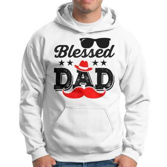 Blessed Dad Funny Fathers Day Hat Sunglass Mustache Hoodie - Thegiftio UK