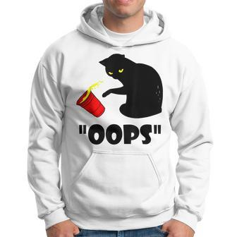 Cat Oops Funny Black Cat Knocking Over A Glass V2 Hoodie - Seseable