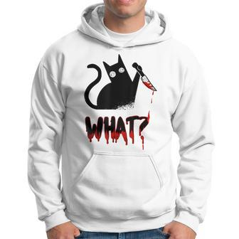 Cat What Murderous Black Cat With Knife Halloween Costume Hoodie - Seseable