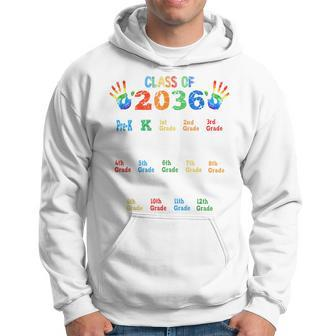 Class Of 2036 Grow With Me Color Handprint Pre-K 12Th Grade Men Hoodie - Thegiftio UK
