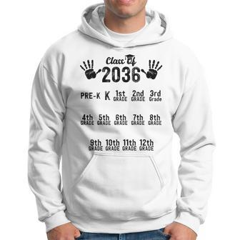 Class Of 2036 Grow With Me Handprint Pre K 12Th Grade Men Hoodie - Thegiftio UK