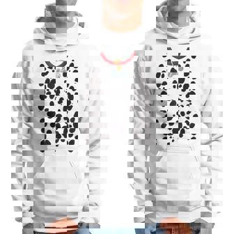 Dog Dalmatian Costume Dalmations Spots Puppy Print Halloween Men Hoodie Graphic Print Hooded Sweatshirt - Thegiftio