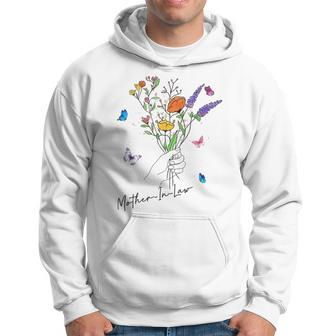Funny Blessed Mother-In-Law Flowers Floral Mothers Day Graphic Design Printed Casual Daily Basic Men Hoodie - Thegiftio UK