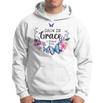 Grow In Grace Bible Verse Easter Day Religious Men Hoodie Graphic Print Hooded Sweatshirt - Thegiftio UK
