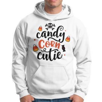 Halloween Candy Corn Cutie Black And Orange Design Men Hoodie Graphic Print Hooded Sweatshirt - Seseable