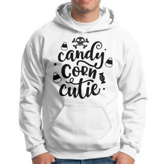 Halloween Candy Corn Cutie - Black Custom Men Hoodie Graphic Print Hooded Sweatshirt - Seseable