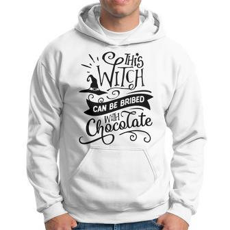 Halloween This Witch Can Be Bribed With Chocolate Black Men Hoodie Graphic Print Hooded Sweatshirt - Seseable