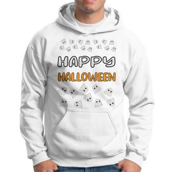 Happy Halloween Funny Halloween Ghost Cute For Women V2 Men Hoodie Graphic Print Hooded Sweatshirt - Thegiftio UK
