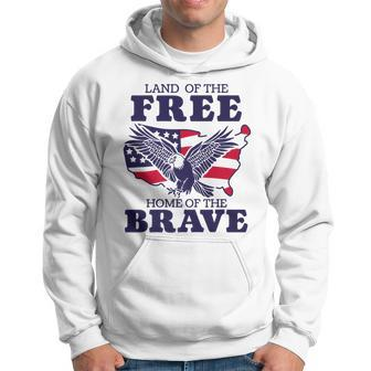 Land Of The Free Home Of Brave American Flag Memorial Day Hoodie - Thegiftio UK