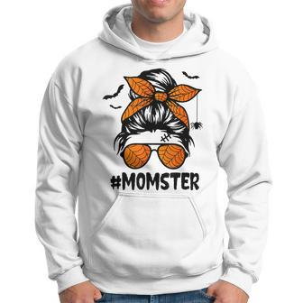 Momster Shirt For Women Halloween Mom Messy Bun Leopard V3 Men Hoodie - Thegiftio UK