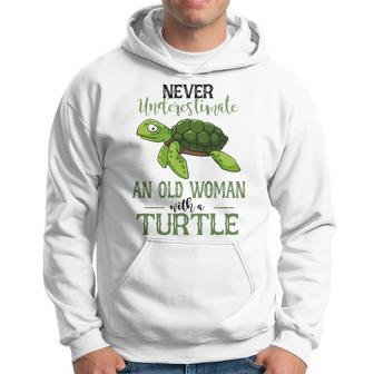 Never Underestimate An Old Woman With A Turtle Men Hoodie - Thegiftio UK