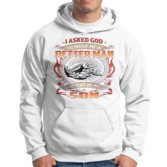 New Mens Tops Daddy Father And Son S I Asked God To Make Me A Better Man He Sent Me My Son Printed Graphic Design Printed Casual Daily Basic Men Hoodie - Thegiftio UK