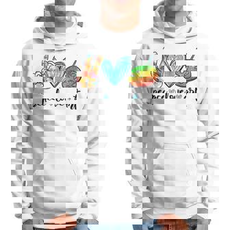 Peace Love Art Painting Palette Funny Art Teacher Gifts Men Hoodie - Thegiftio