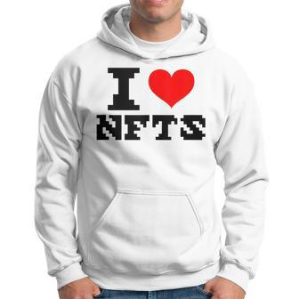 Red Heart I Love Nfts Lover Design For Nft Funny Hoodie - Thegiftio UK