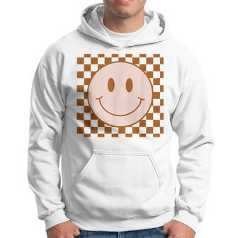 Retro Happy Face Checkered Pattern Smile Face Trendy Men Hoodie - Thegiftio UK
