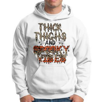Retro Leopard Thick Thighs And Spooky Vibes Funny Halloween Hoodie - Seseable
