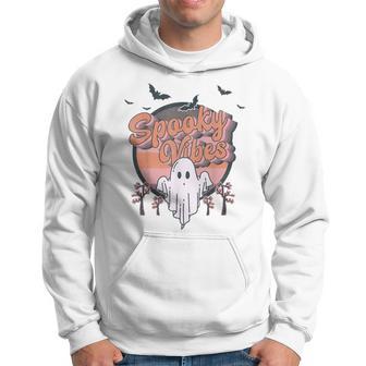 Retro Spook Vibes Boo Ghost Spooky Season Funny Halloween Hoodie - Seseable