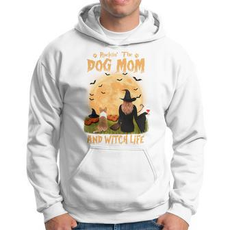 Rocking The Dog Mom And Witch Life Corgi Halloween Sweatshirt Men Hoodie - Thegiftio UK