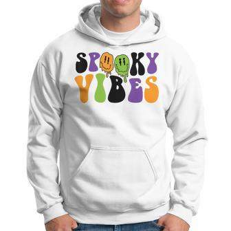 Spooky Vibes Dripping Smile Face Funny Halloween Night Party Hoodie | Seseable UK