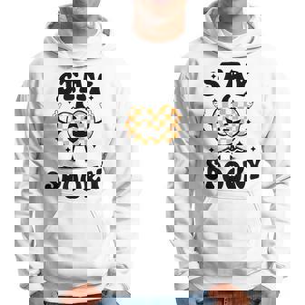 Stay Spooky Checkered Pumpkin Spooky Vibes Funny Halloween Hoodie - Seseable