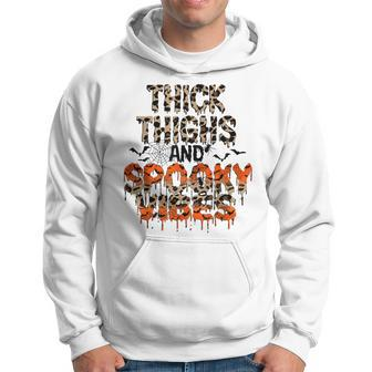 Thick Thighs And Spooky Vibes Leopard Halloween Nightmare Hoodie - Seseable