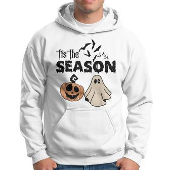 Tis The Season Retro Vintage Cute Pumpkins Ghost Costume Men Hoodie Graphic Print Hooded Sweatshirt - Thegiftio UK