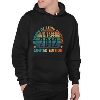 10Th Birthday Gift Kids Vintage 2012 10 Years Old Colored Hoodie - Monsterry
