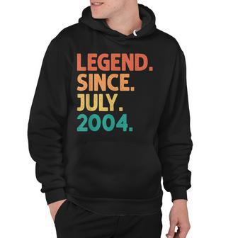 18Th Birthday Legend Since July 2004 18 Years Old Vintage Hoodie - Seseable
